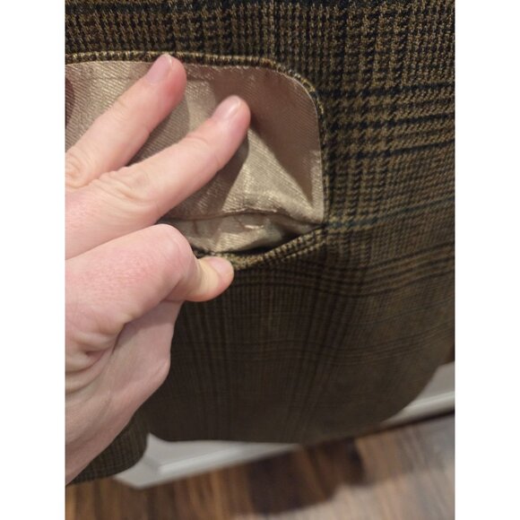 Stafford Lambswool Blazer Sz 43R Check Tweed Plaid Sport Coat - Picture 12 of 15